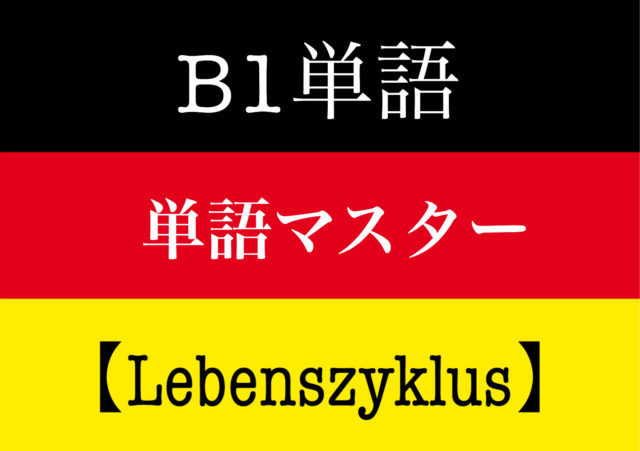 【ドイツ語基礎】B1合格方法 最短単語マスター 〔Lebenszyklus〕